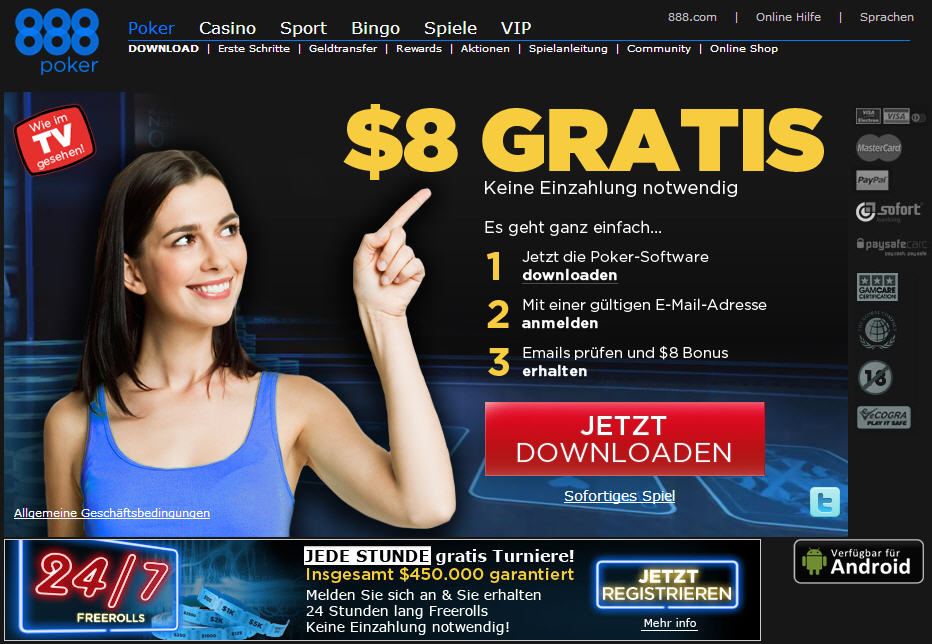 Online Poker bei 888